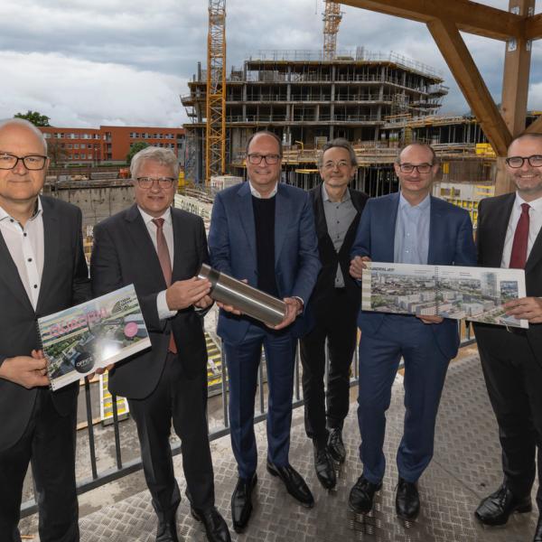 Grundsteinlegung beim Großbauprojekt Quadrill in der Tabakfabrik Linz